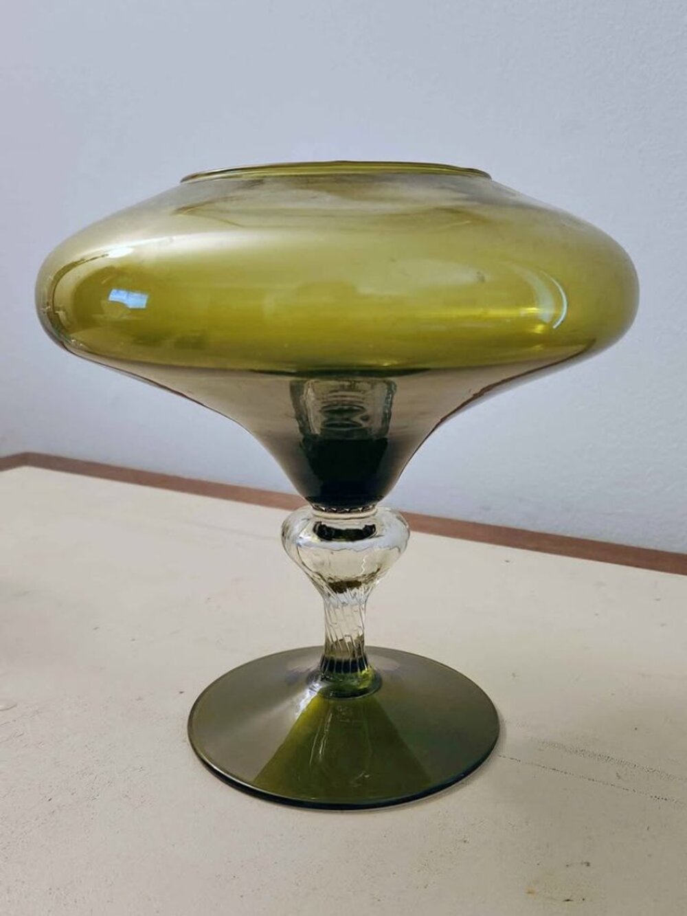 Gorgeous glass-blown green vase